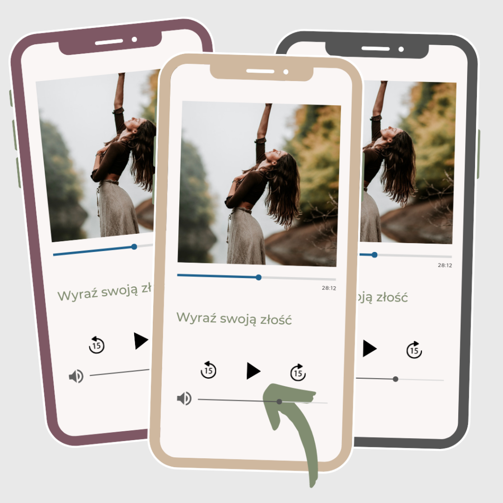 mockup wizualizacji na trzech telefonach